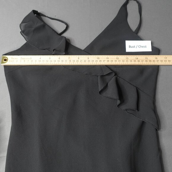 Esprit Dress 4 Black Midi Ruffle Sheer Romantic Witchy Whimsigoth Y2K Retro - Picture 8 of 14